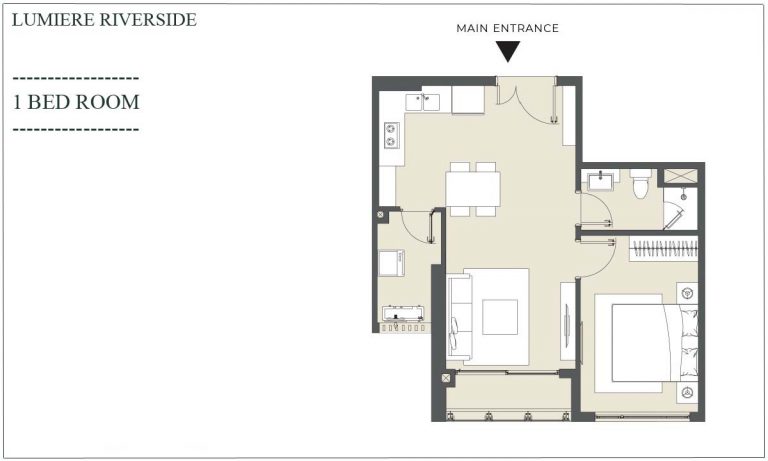 Cho thuê căn hộ Lumiere Riverside view mát 1 phòng ngủ tầng cao nội thất đẹp